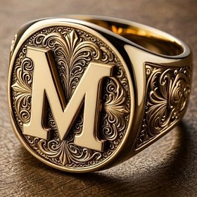 Resim 1 adet M-Şekilli Halka ile İncelikli Çiçek Tasarımı - Dayanıklı, Yüksek Kaliteli Elektrokaplama, Günlük Giyim, Partiler ve Hediyeler için Mükemmel - Spor Hayranları, Futbol, Mardi Gras, St. Patrick&Apos;S Günü, Her Gün Aksesuarı için İdeal | Çiçek Desenli Halka | Dayanıklı Halka, Mardi Gras Aksesuarları, Hem Erkekler Hem de Kadınlar için Uygun 