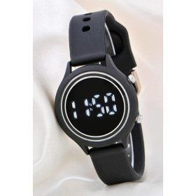 Resim Saattino Kadın Saati Siyah Renk Silikon Kordonlu Tuşlu LED Unisex Çocuk Bileklik Saat ST-304169 