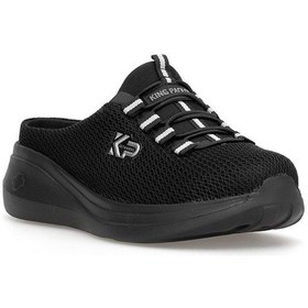 Resim King Paolo D5109 Krakers Sabo Kadın Memory Foam Düz Sandalet Siyah Siyah 