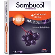 Resim Sambucol Plus Kara Mürver Ekstresi C Vitamini & Çinko Takviye Edici Gıda 15 Kapsül 