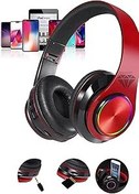 Resim Favors B39 Bluetooth Kulaküstü Kulaklık Led Işıklı Mikrofonlu Kablosuz Kulak Üstü Kulaklık Kırmızı 