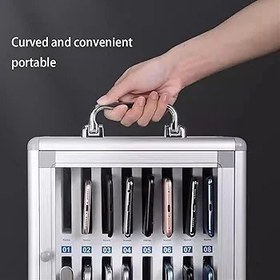 Resim Duvara Monte Telefon Soyunma Kutusu Okullar ve İşletmeler için 48 Yuvalı Güvenli Depolama Dolabı Mobil Cihaz nizer Cep Telefonu Depolama Çözümü 