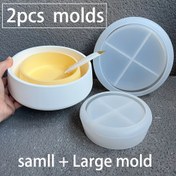 Resim 2 adet Silikon Kalıp, Reçine Dökümü için - Büyük ve Küçük Kase Şekilleri, Beton Saksılar, Plaster, Su Geçirmez Mum Kapları, El Sanatları ve Dekorasyon için Yuvarlak Kalıplar, El Sanatları Malzemeleri | Yuvarlak Kalıplar | Dayanıklı Silikon 