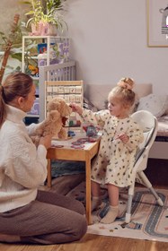 Resim DINNLY 2in1 Çocuk Mama Sandalyesi Katlanabilir - Açık Gri 