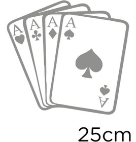 Resim MIGNATIS Full As Iskambil Kağıtları Sticker Yapıştırma 25cm - Gri 