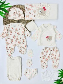 Resim Alpbebe Bahamas Bears 10 Parça Yenidoğan Set - Ekru Ekru 