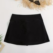 Resim Yetişkin Kadın Moda Düz Renk Yan Açık Mini Şort 