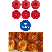 Resim Kitchen Design Lab Kırmızı 12 Adet Silikon Muffin Kek Kalıbı 