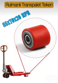 Resim Zet 80x70x20 Döküm Üstü Poliüretan Rulmanlı Transpalet Tekeri 