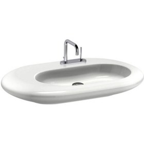 Resim Ideal Standard - Simply U Natural Tezgan Üstü Lavabo Çift Delikli - T017001- Beyaz 