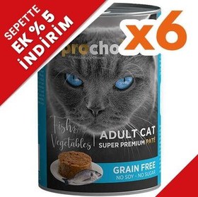Resim Pro Choice Fish Vegetable Balık ve Sebzeli Tahılsız Kedi Konservesi 400 Gr x 6 Adet 