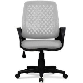 Resim Ev Ve Ofis Çalışma Sandalyesi Bilgisayar Ve Sekreter Koltuğu Petek Model Gri 