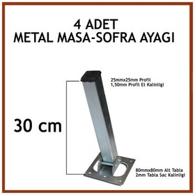 Resim Otobirotoaksesuar Masa Ayağı 4Lü Katlanır Metal Yer Sofrası Ayağı 30 Cm 