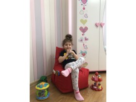 Resim Pufumo Açelya Çocuk Armut Puf Koltuğu ( 1-8 Yaş ) 