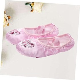 Resim Holibanna Pointe Ayakkabı Terlik Şerit Bale Terliği Kız Bale Terliği Jimnastik Yoga Ayakkabıları Lirik Ayakkabılar Dans Için Yoga Ayakkabıları Dans Kore Versiyonu Pembe Çocuk 