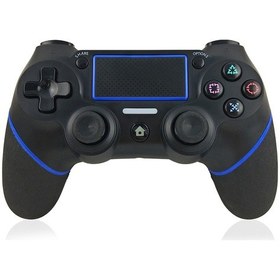 Resim Mufunye Ps4 Uyumlu Kablosuz Bt Oyun Kumandası - Dokunmatik Panel Ve Titreşimli 6 Eksenli Ergonomik Tasarım, Siyah&mavi 