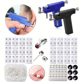 Resim Profesyonel 4mm Üst Kulak Delme Kiti - Renkli Yapay Kristal Küpe, Ayarlanabilir Derinlikli Kulak Delme Tabancası, Moda Takı, Rastgele Renk Seçimi, Şık Küpe Aksesuarları | Ayarlanabilir Delme Derinliği | Dayanıklı Delme Aracı, Kulak Delme Aksesuarları 