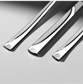 Resim Nehir Fiesta Saten 12 Kişilik 84 Parça Deri Kutulu Çatal Kaşık Bıçak Takımı Gümüş 