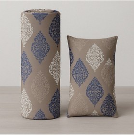 Resim Çift Kişilik Desenli Lastikli Çarşaf Seti 140x200 Cm + 2 Adet Yastık Kılıfı 50x70 Bej 