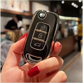 Resim Gma Keys Lüx Renault Taliant 3 Buton Sustalı Nano Anahtar Kılıfı Siyah Gold Altın Renk 1.ci Kalite 