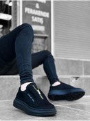 Resim BA0310 BOA Kalın Süet Yüksek Taban Fermuarlı Siyah Siyah Erkek Ayakkabı Siyah 