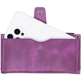 Resim Bloominbag Lozan Strap Mulberry Velvet Gerçek Deri Çapraz Askılı Cüzdan Çanta Mor 