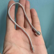 Resim 1 adet Y2K Tarzı Hipoalerjenik Gümüş Bileklik 3mm Yılan Kemiği Zincir, DIY Süsler/Onikeler Takımı El Yapımı Hediye Aksesuarları 