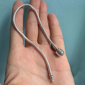 Resim 1 adet Y2K Tarzı Hipoalerjenik Gümüş Bileklik 3mm Yılan Kemiği Zincir, DIY Süsler/Onikeler Takımı El Yapımı Hediye Aksesuarları 
