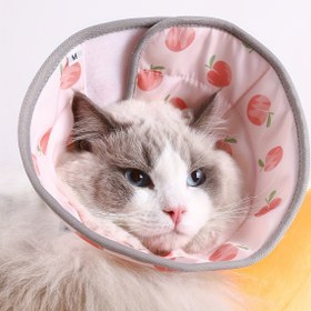 Resim 1pc WhiskerWear Ayarlanabilir Karikatür Baskılı Kedi Elizabethan Yaka, Polyester (Polyester Lif) Ameliyat Sonrası İyileşme Konisi, Yalama Önleme için Evcil Hayvan Korumalı Ekipman 