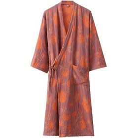 Resim Yazlık Kadın Bornoz, Emici Pamuklu Çiçek Desenli Pijama, Süper Yumuşak Spa Bornoz, Banyo Yatak Odası Spa İçin, İdeal Banyo Malzemeleri, Yaz Aksesuarları 