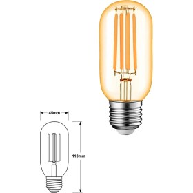 Resim Neo Vista T45 Gemici Rustik LED Ampul 4W E27 Duy 2700K Amber Cam Dekoratif Vintage Aydınlatma 