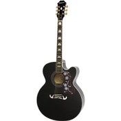 Resim Epiphone EJ-200 CE Gold Elektro Akustik Gitar (Siyah) 
