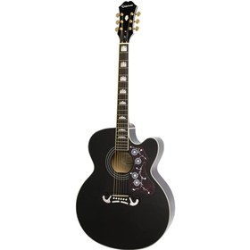 Resim Epiphone EJ-200 CE Gold Elektro Akustik Gitar (Siyah) 