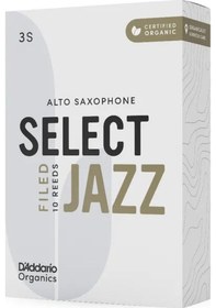 Resim D'addario Orsf10asx3s Organic Select Jazz Filed Alto Saksafon Kamışı No: 3 Soft Profesyonel/caz - 10'lu Paket Kimyasalsız Organik Tarım Sertifikalı, Parlak Ve Net Ton 
