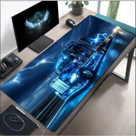 Resim 70x30 Cm Neon Tır Temalı Kaydırmaz Taban Speed Yüzey Oyuncu Mouse Pad Gaming 