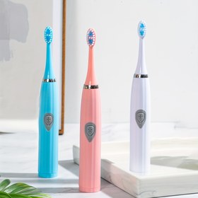 Resim AA pil ile taşınması kolay elektrikli diş fırçası, yumuşak kıllar, yetişkinler için uygun, hediye 