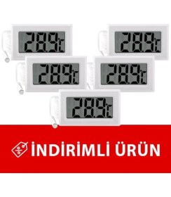 Resim Sevgift Beyaz Pano Tipi Soketli Termometre (5´ Li Paket) | Sc-1 