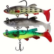 Resim 1 adet 14g Bionic Balık Yemi, Üçlü Kanca ile, T Kuyruklu Yumuşak Yem, Açık Hava Balıkçılık Aksesuarları 