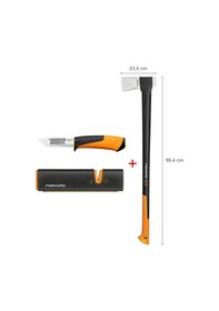 Resim Fiskars Yarma Baltası Xxl-x27 + Bileyicili Ağır İş Bıçağı + Balta Ve Bıçak Bileyici 