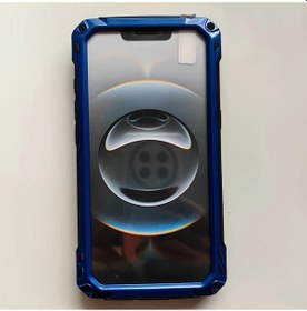 Resim Honeybeeshop Alüminyum Alaşımlı Şok Emici Tam Kapsama Kılıf iPhone Uyumlu 16 Pro Mavi Lens Koruma 