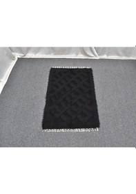 Resim Zehra Abla Halı Yeni El Dokuma Tek Renk Tiftik Yün Siirt Battaniyesi Kilim 5779 