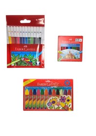 Resim Faber Castell Kırtasiye Okul Seti Keçeli Kalem Kuru Boya Pastel 
