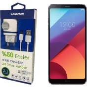Resim Case Man LG G6 Şarj Cihazı Seyahat Tipi Adaptör + Data Kablosu Hızlı Şarj Özellikli 
