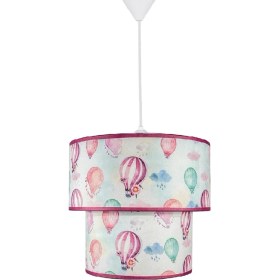 Resim Şenay Aydınlatma Çocuk Odası İkili Silindir Kumaş Sarkıt-Pembe Balon 