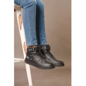 Resim Jump 27834 Cırtlı Yüksek Bilekli Siyah Üniseks Çocuk Sneaker Günlük Spor Ayakkabı 