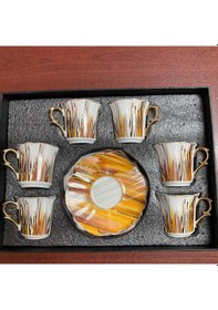 Resim Konak Züccaciye Hy 6 Lı Lüx Kahve Fincan Takımı Desenli 