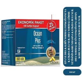 Resim Ocean Plus Balık Yağı Omega3 1200 Mg 100 Softjel Kapsül Ekonomik Paket 