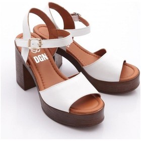 Resim Dgn 2004 Kadin Topuklu Sandalet Beyaz 