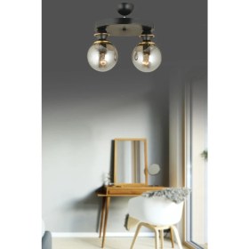 Resim Şık Siyah 2'li Cam Toplu Aydınlatma Seti, Modern ve Zarif Tasarım 