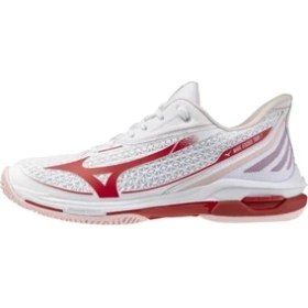 Resim Mizuno Wave Exceed Tour 7 Ac Kadın Tenis Ayakkabısı Beyaz / Kırmızı 
